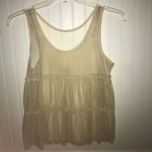 american eagle tan blouse
